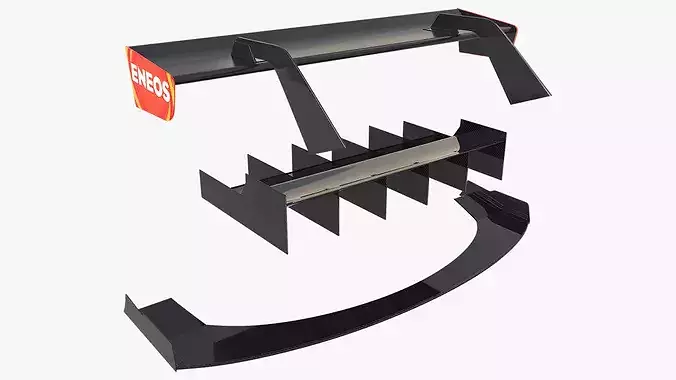 Voltex Aero Spoiler with Diffuser Elements Set 3D model