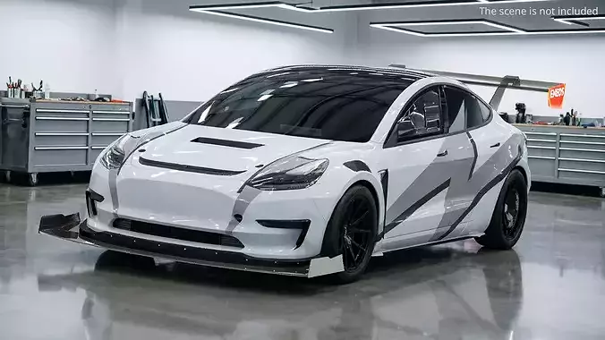 Voltex Aero Spoiler with Diffuser Elements Set 3D model 2