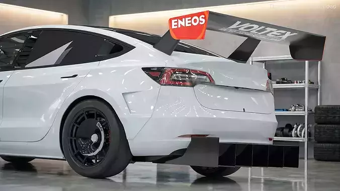 Voltex Aero Spoiler with Diffuser Elements Set 3D model 3