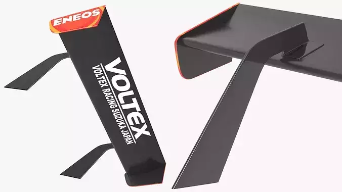 Voltex Aero Spoiler with Diffuser Elements Set 3D model 6