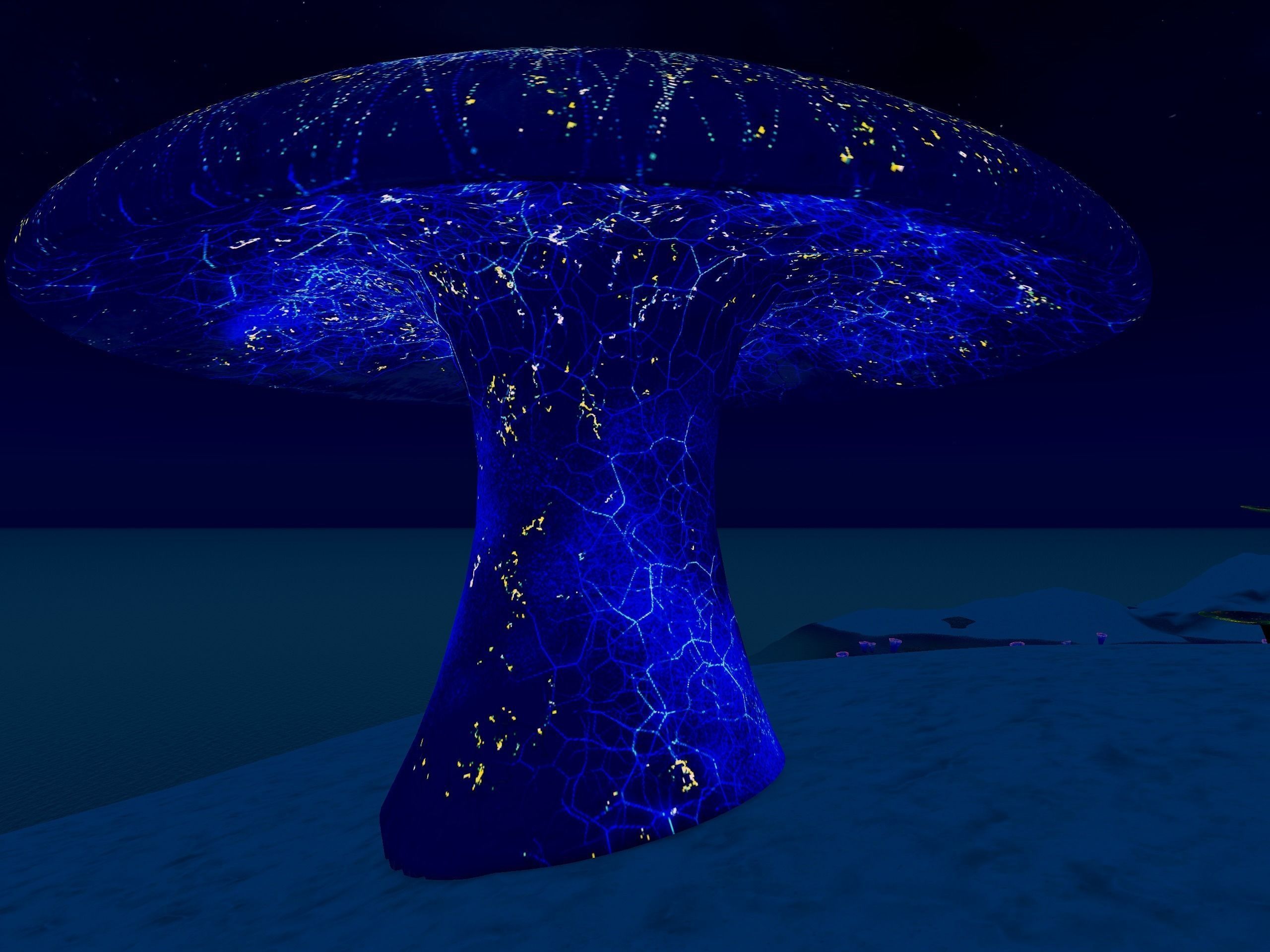 Alien or Fantasy Glowing Mushroom Free low-poly 3D model