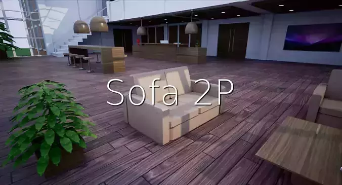Sofa 2p SHC Quick OfficeLM Low-poly 3D model