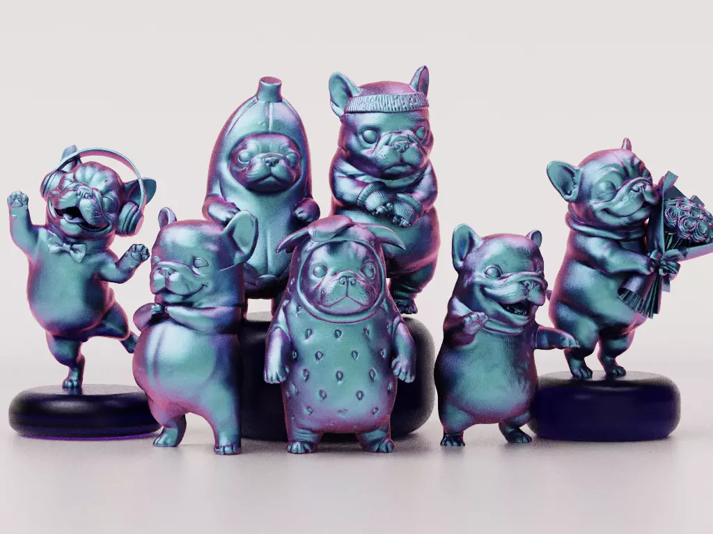 Pibble Meme French Bulldog Collection Printable 3D Statuette 3D print model