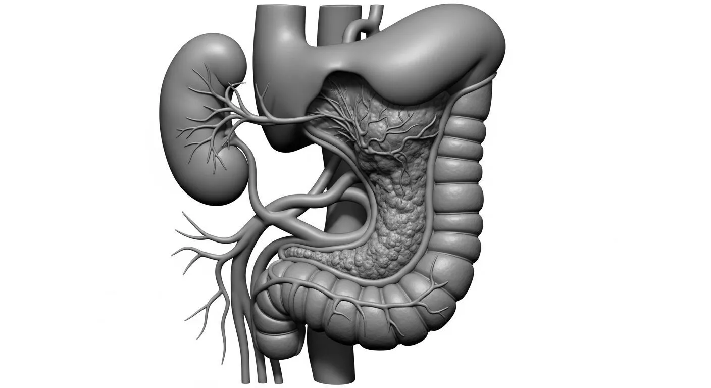 Human Kidney Pancreas Stomach and Colon Anatomy 3D Model 3D print model