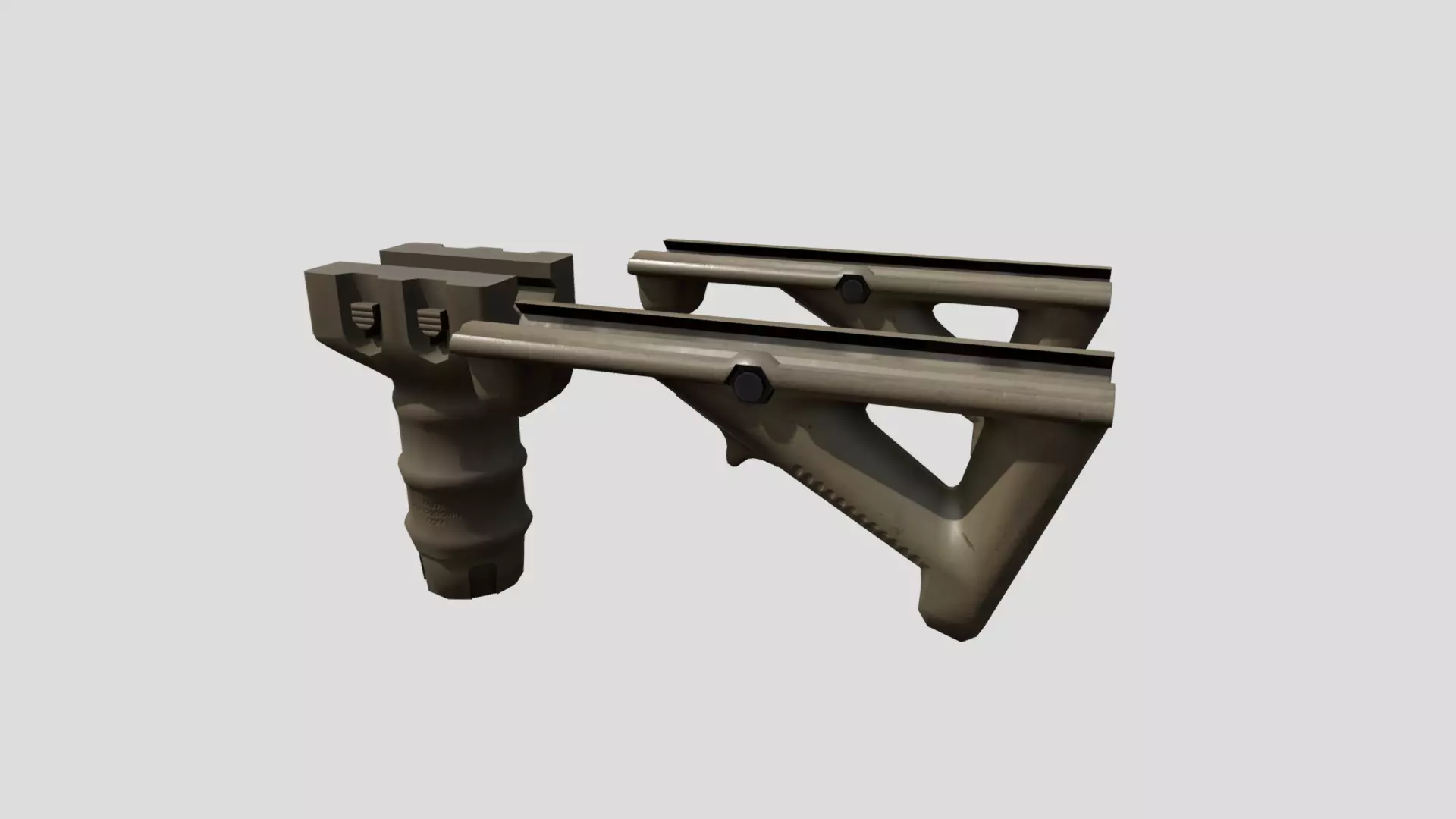 TangoDown BGV-MK46 and Magpul AFG-2 Grips Low-poly 3D model