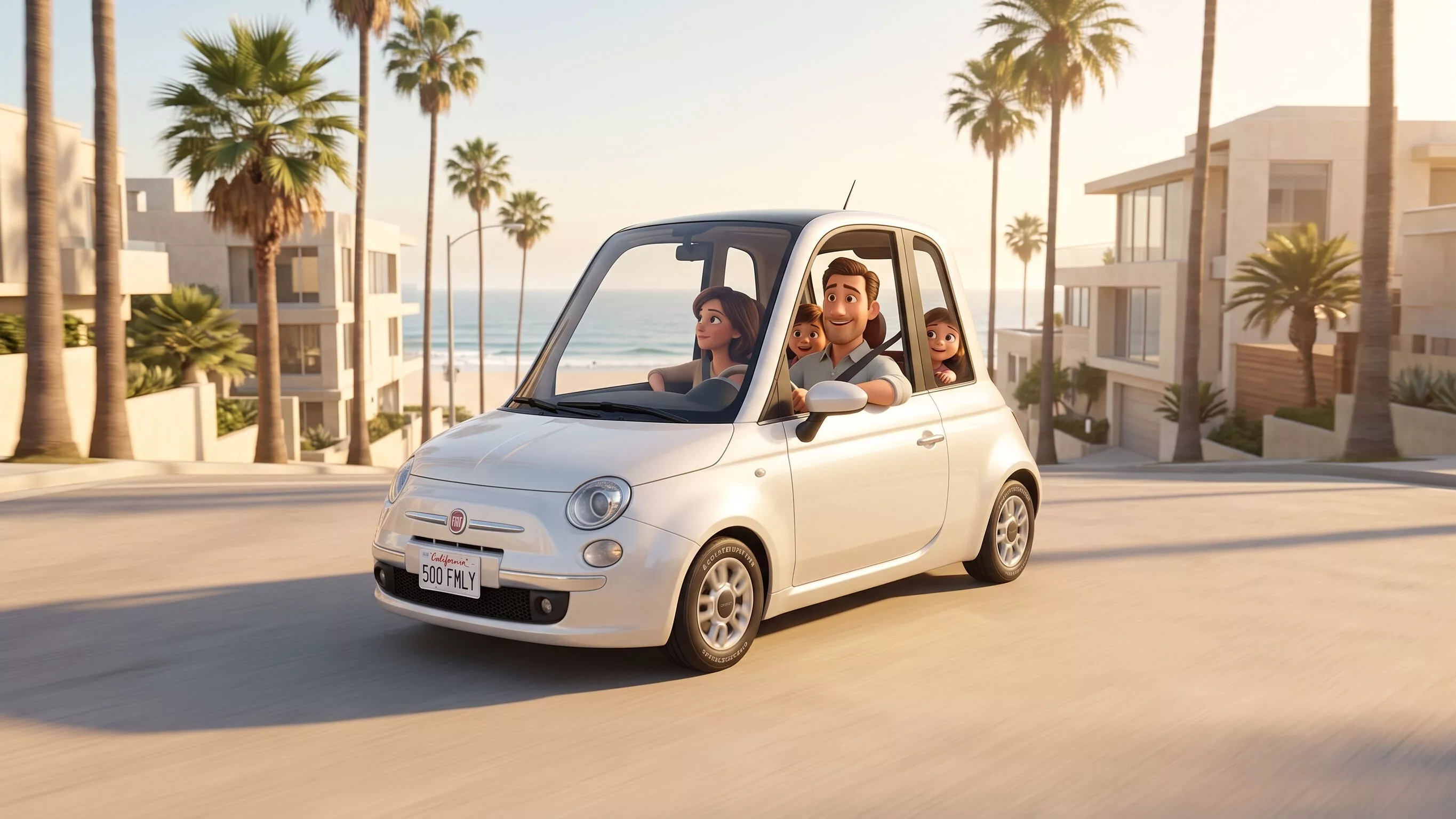 Stylized Compact City Car 3D Model Low-poly 3D model