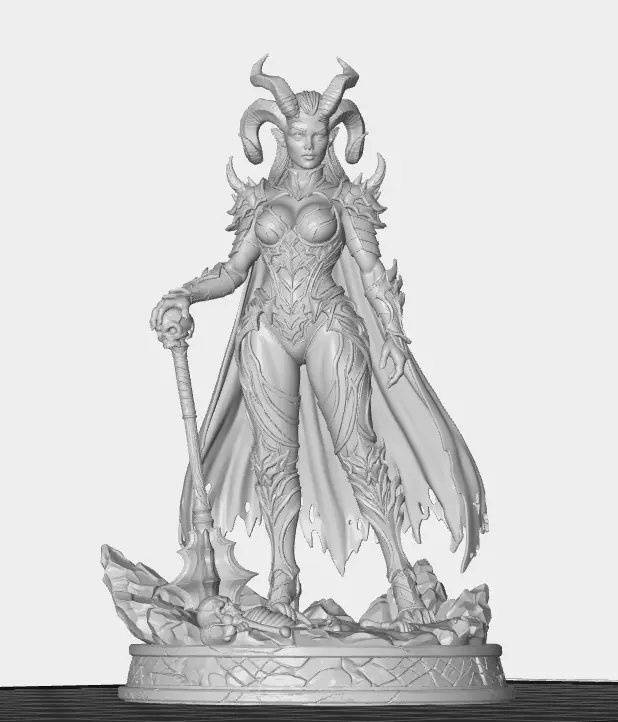 Demoness Miniature Pre supported STL for DND RPG 3D print model
