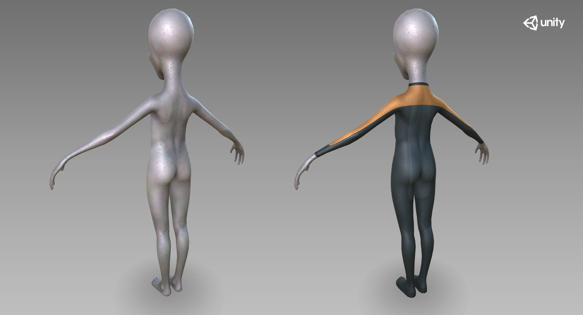 Grey Alien Low-poly 3D model_15