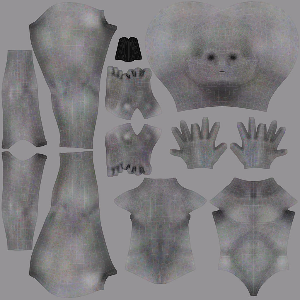 Grey Alien Low-poly 3D model_22