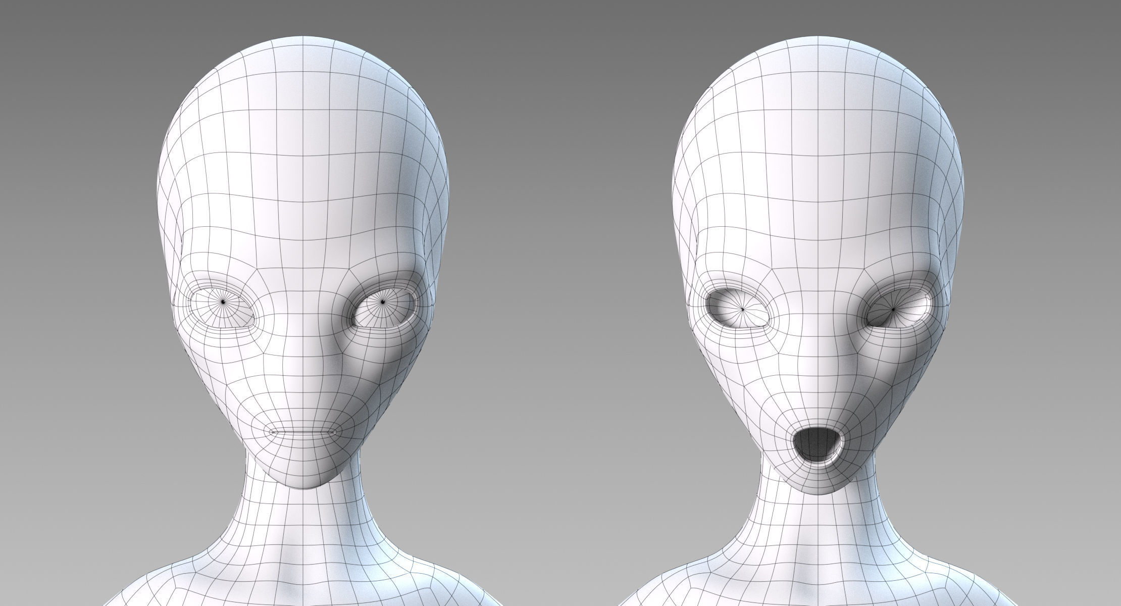 Grey Alien Low-poly 3D model_20