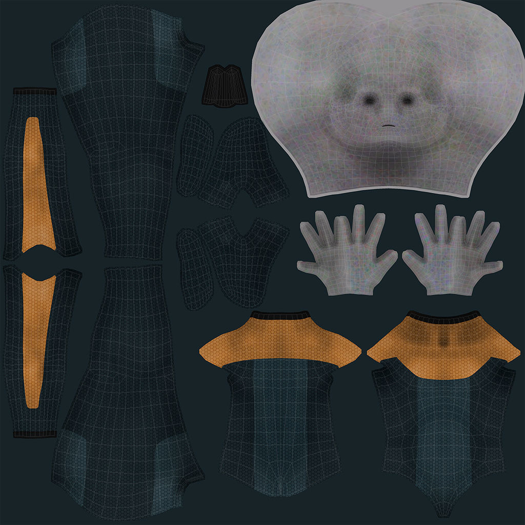 Grey Alien Low-poly 3D model_23