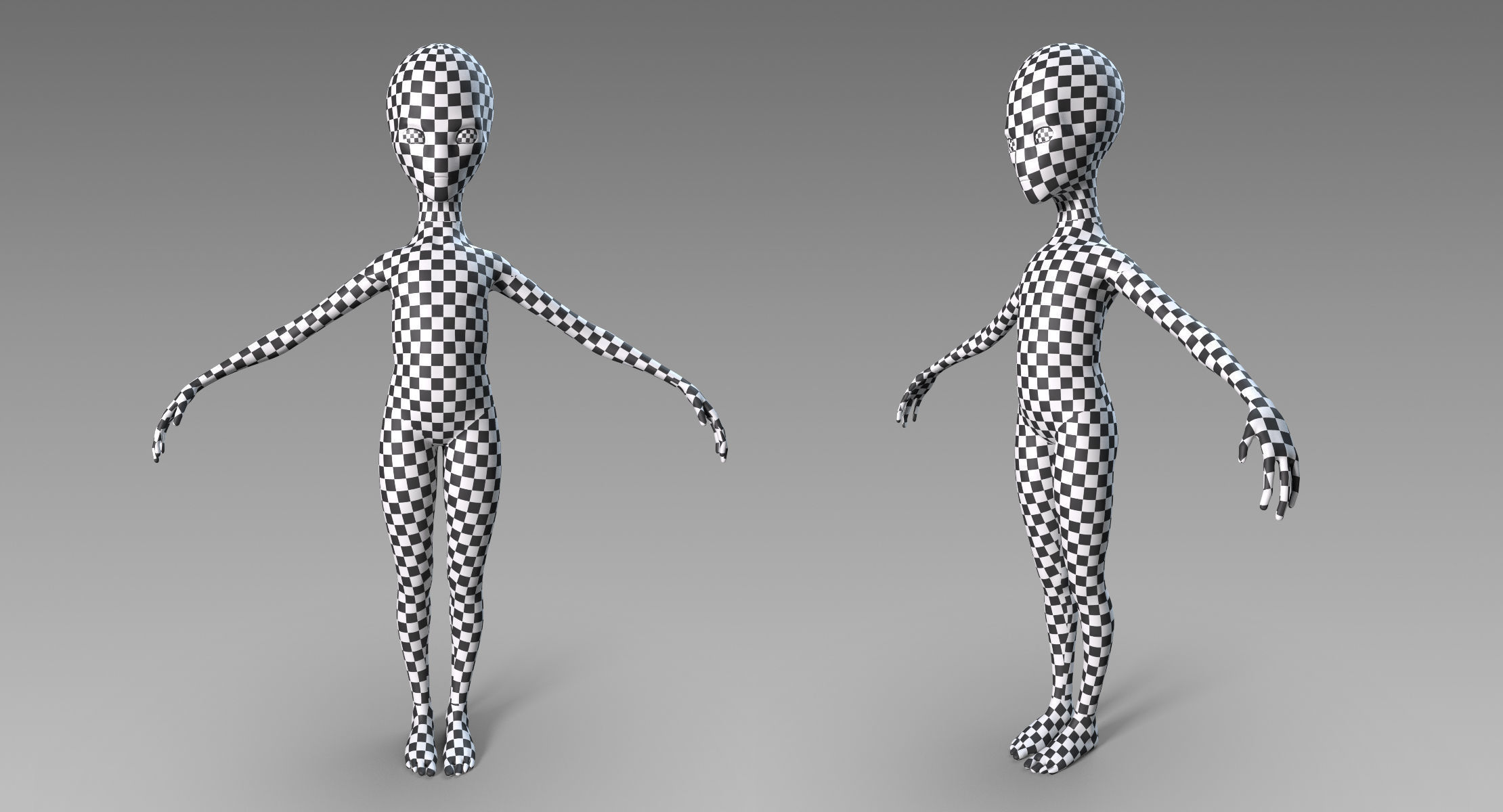 Grey Alien Low-poly 3D model_21