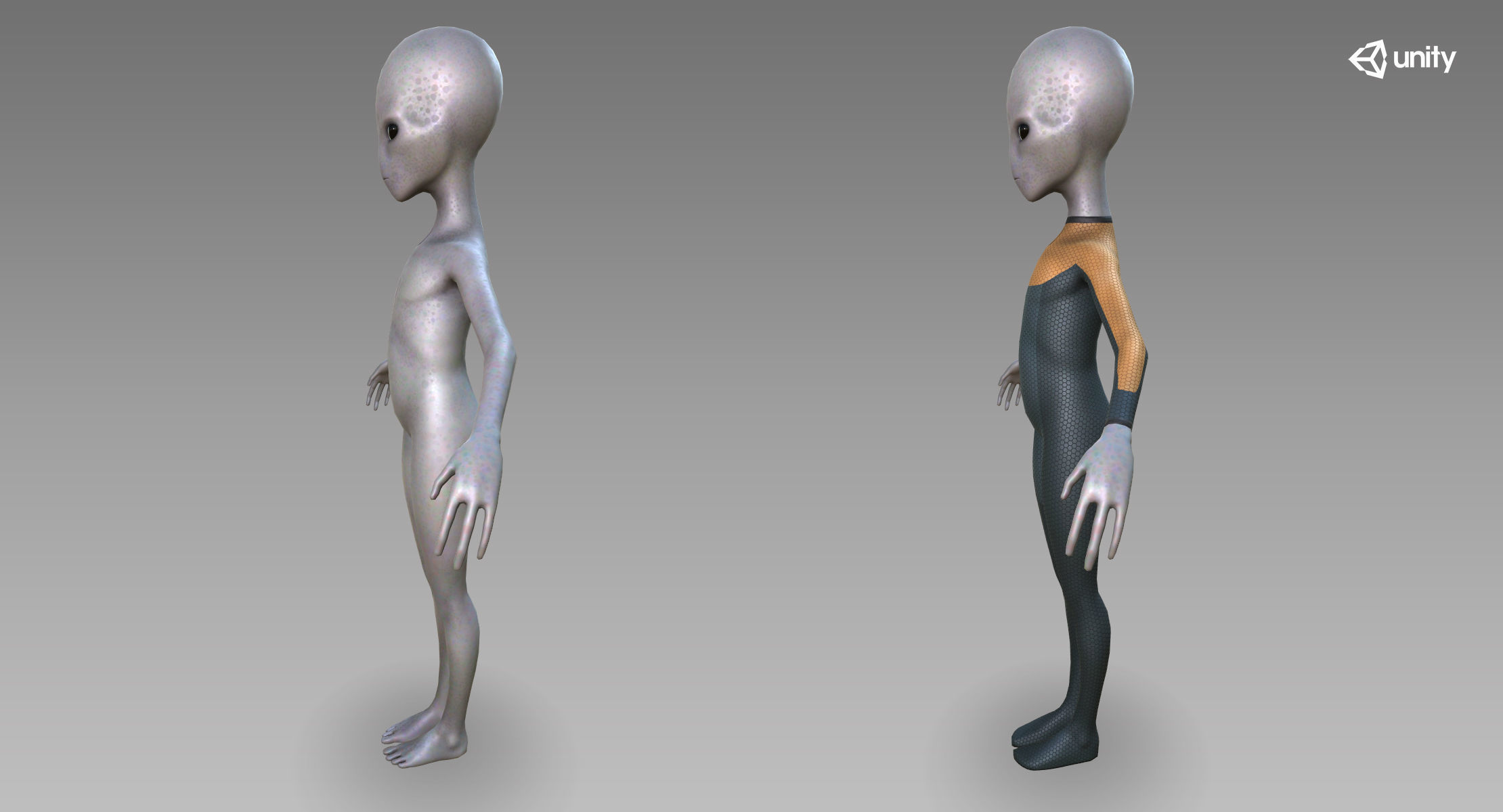 Grey Alien Low-poly 3D model_14