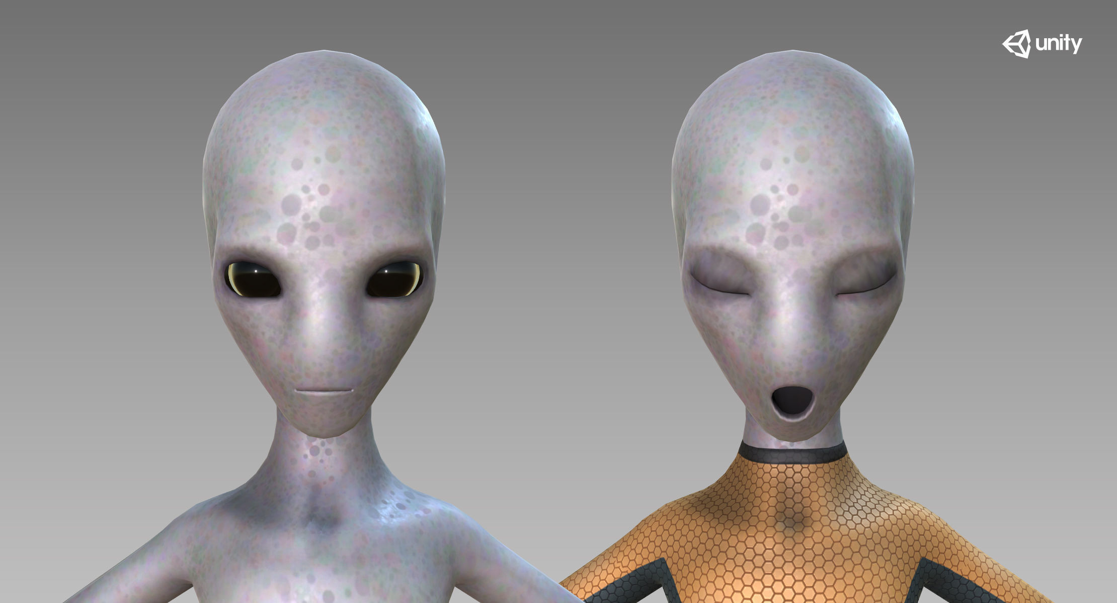 Grey Alien Low-poly 3D model_17
