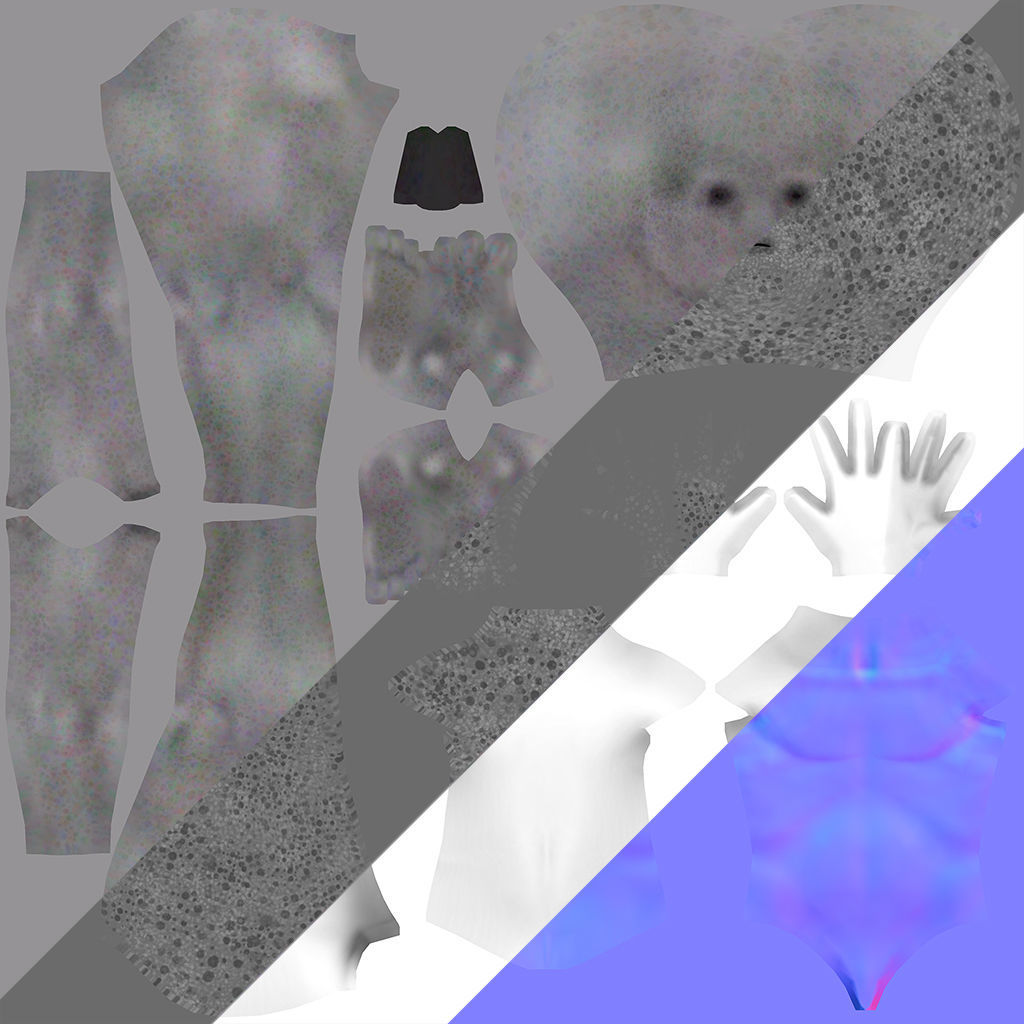 Grey Alien Low-poly 3D model_24