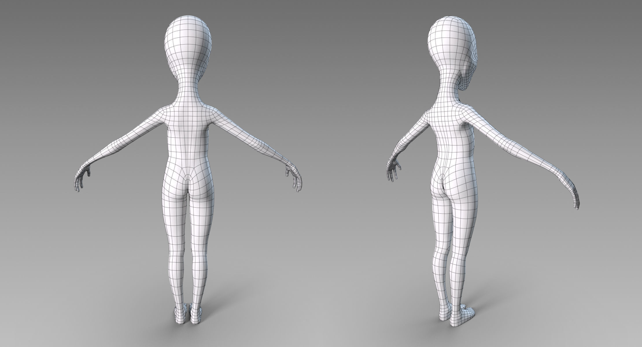 Grey Alien Low-poly 3D model_19
