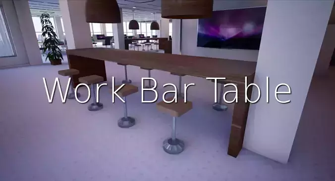 Work Bar Table SHC Quick Office LM Low-poly 3D model