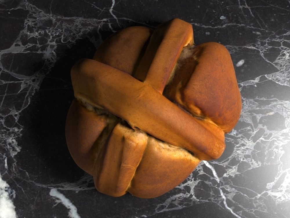 Sweet Easter Bread 3D model_2