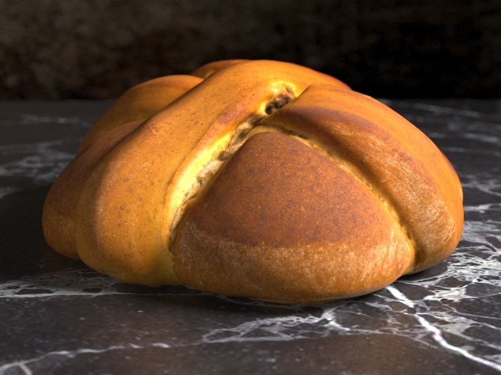 Sweet Easter Bread 3D model_3