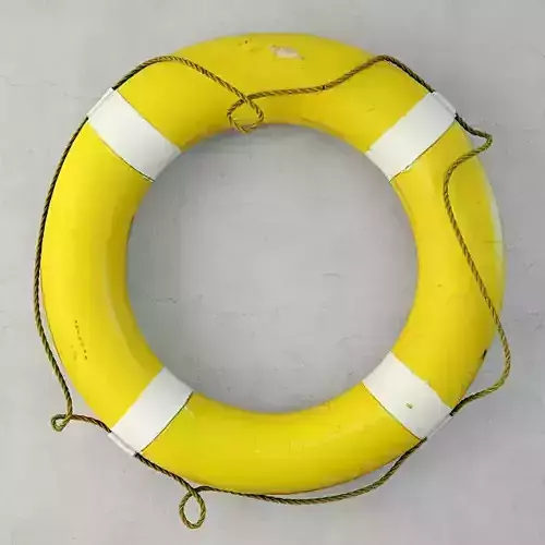 1950s Yellow and White Life Preserver 2 3D model