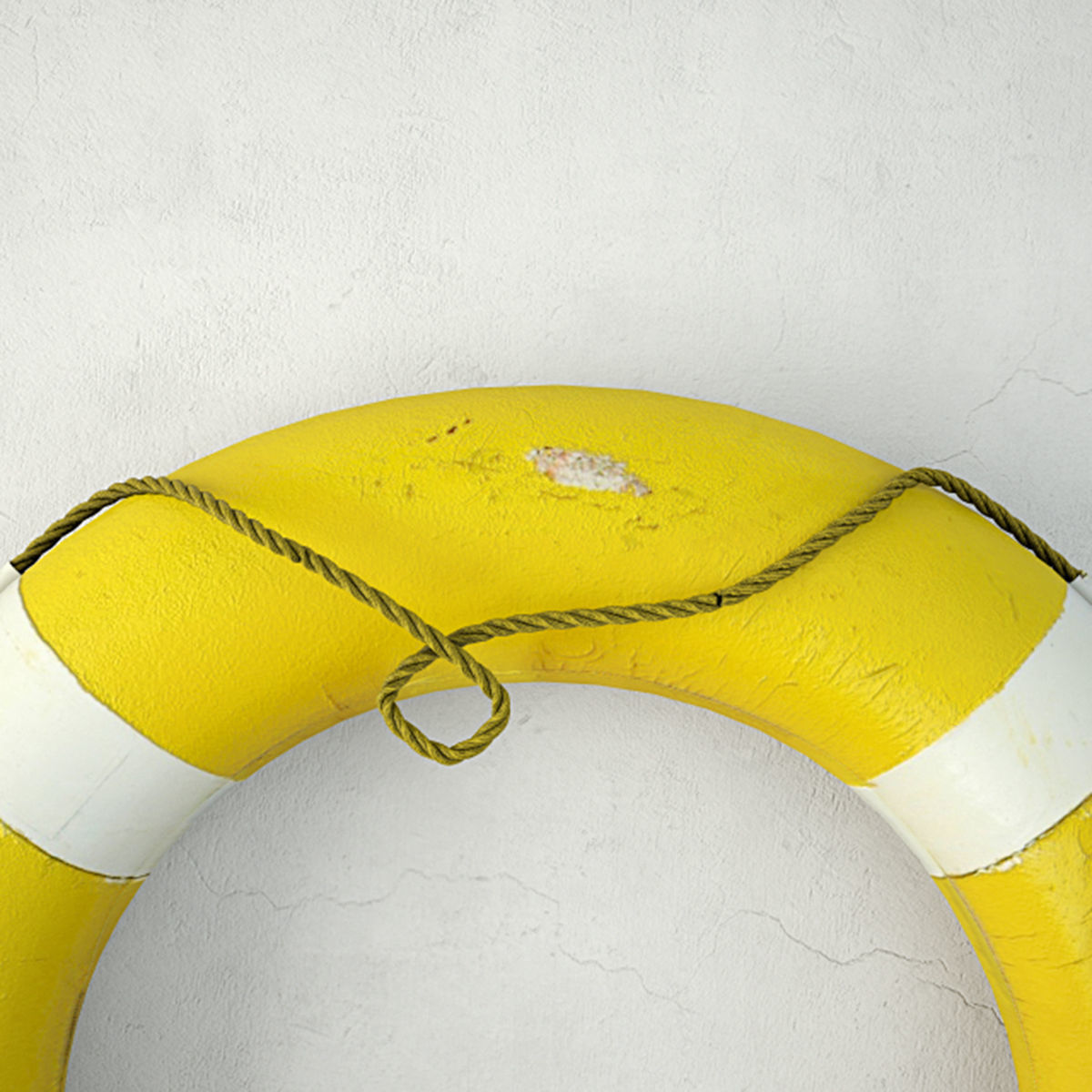 1950s Yellow and White Life Preserver 2 3D model_4