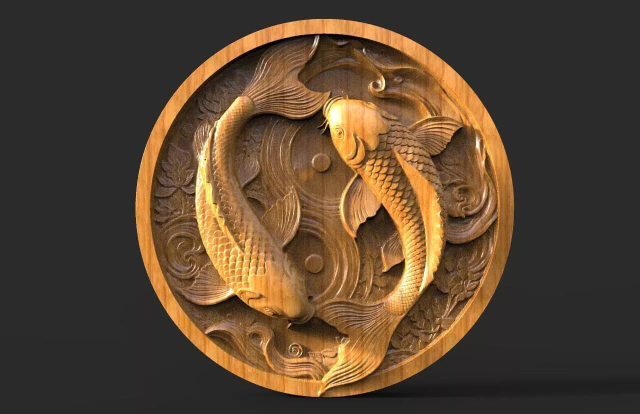 Yin Yang Koi Fish 3D print model