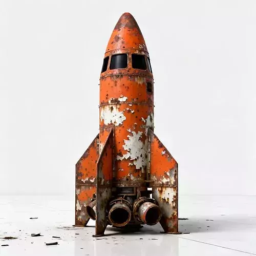 Realistic Rusty Rocket 3D Model