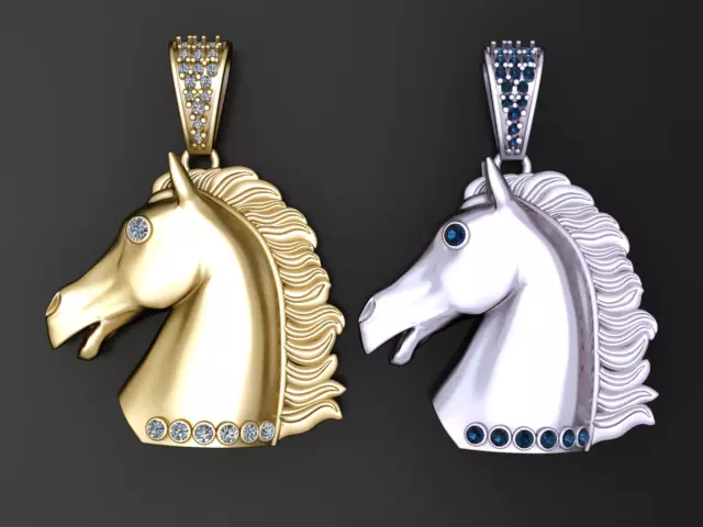 Luxury Horse Head Pendant 3D print model