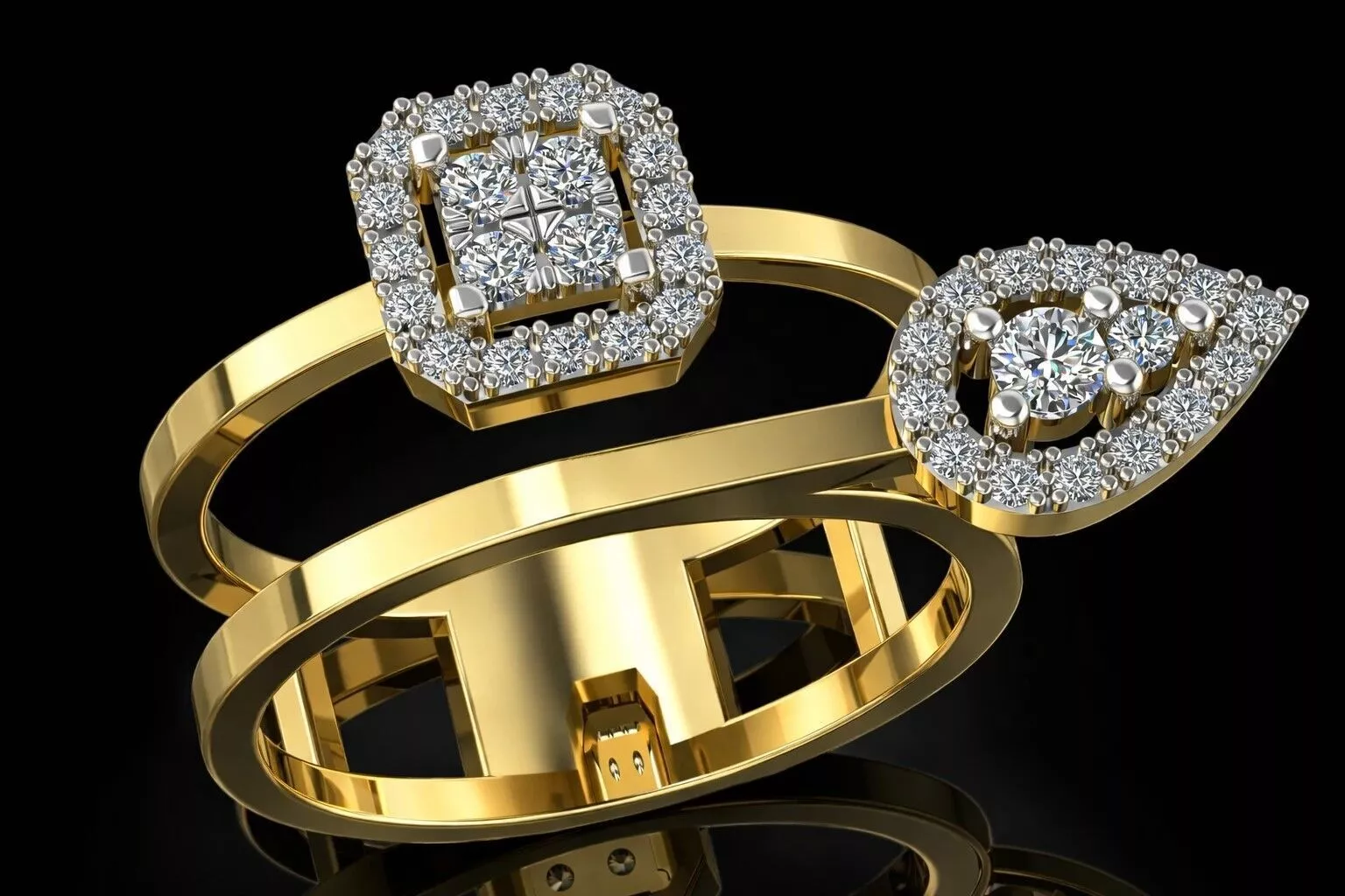 Messika Ring Brand Jewelry Luxury Gold Diamond 3D print model