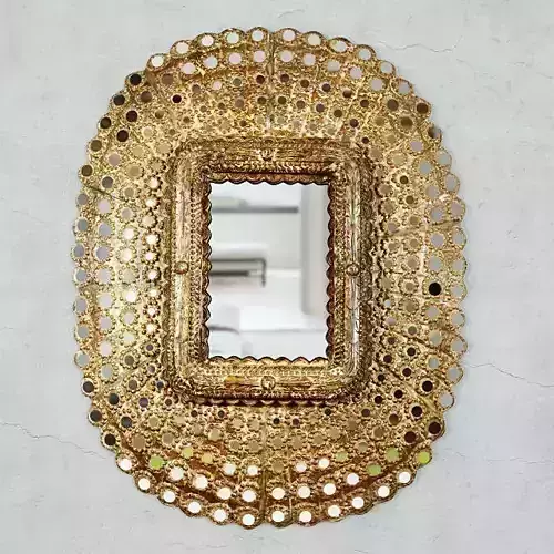Gilt Wood Moorish Peacock Mirror 3D model