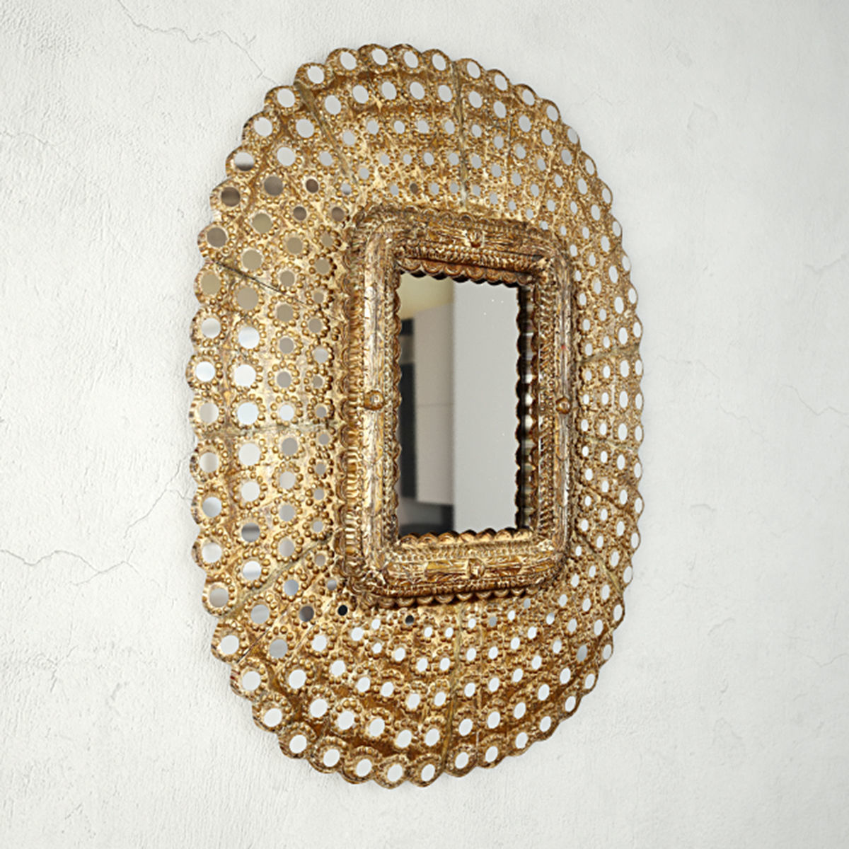 Gilt Wood Moorish Peacock Mirror 3D model_2