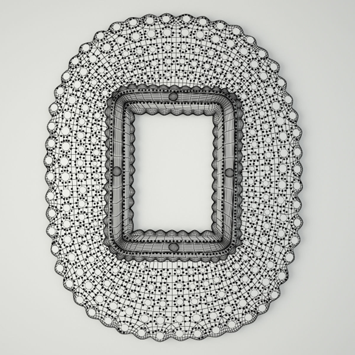 Gilt Wood Moorish Peacock Mirror 3D model_1