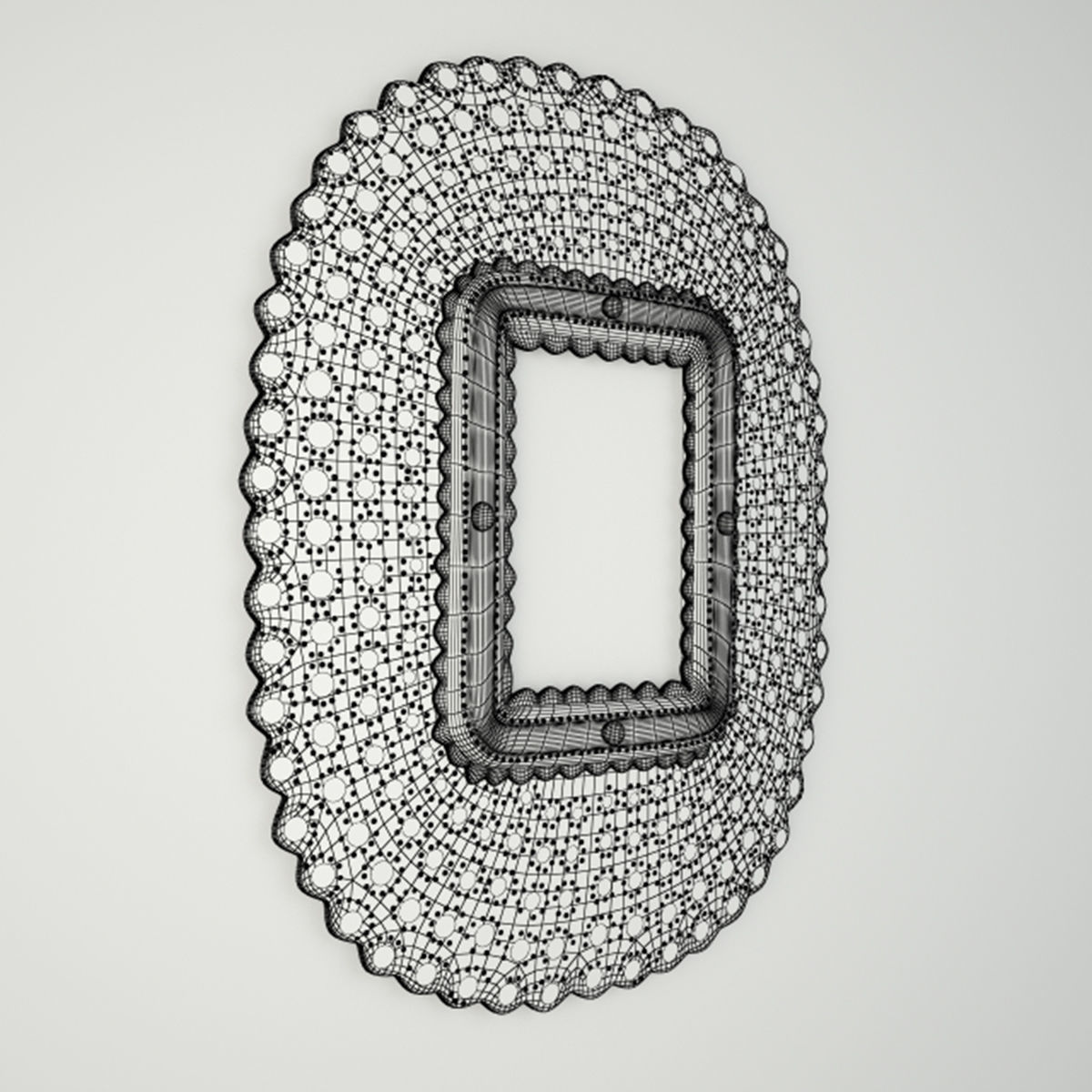 Gilt Wood Moorish Peacock Mirror 3D model_3