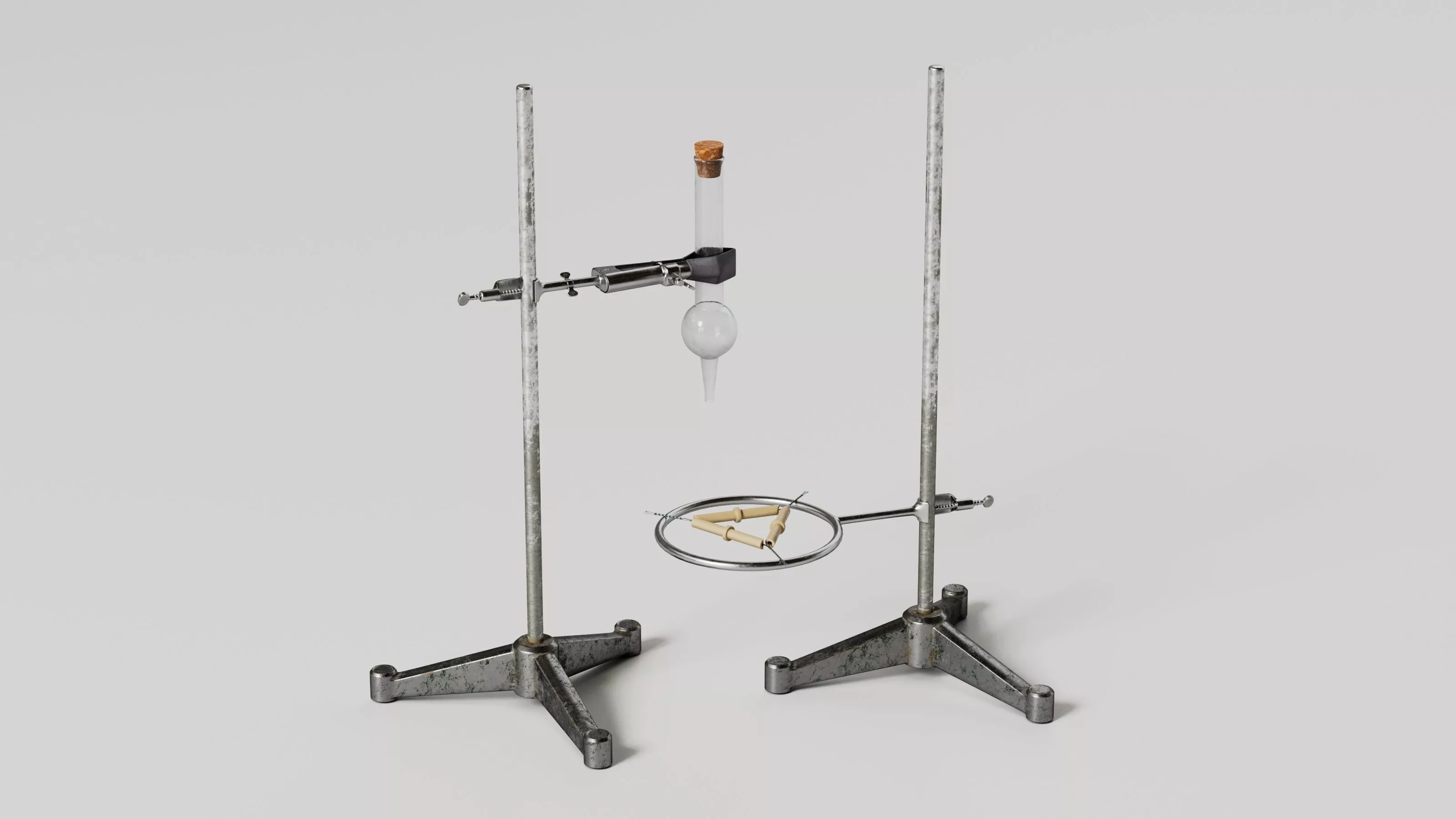 Retort Stand and Clamps 3D model