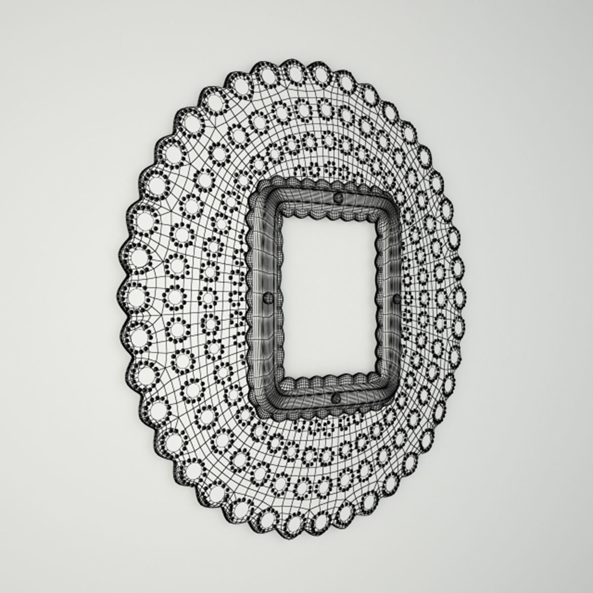 Peacock Mirror 3D model_3