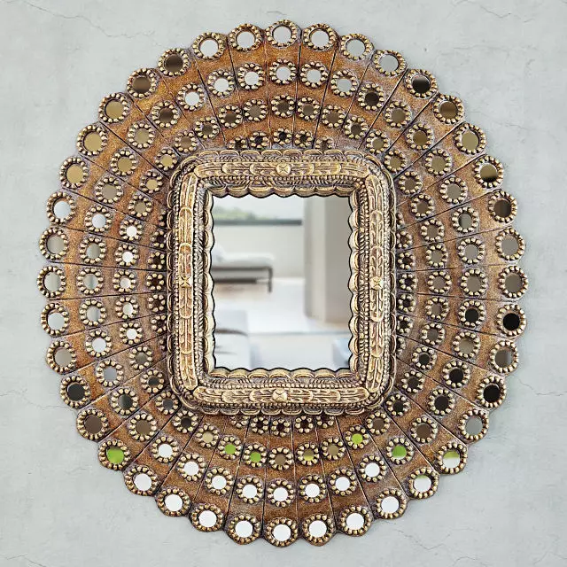 Peacock Mirror 3D model_0