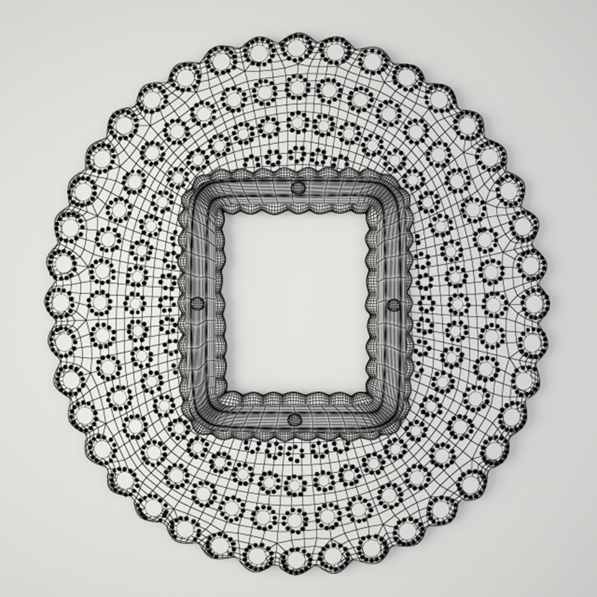 Peacock Mirror 3D model_1