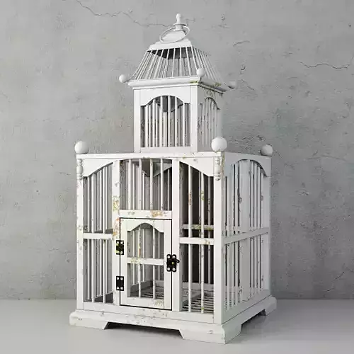 White Decorative Cage by ZARA HOME 3D model