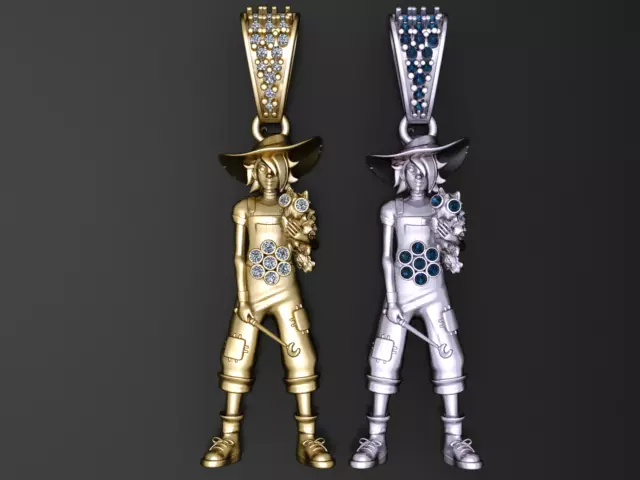 Anime Pirate Warrior Pendant 3D print model