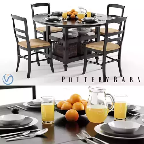 Pottery Barn Shayne and Isabella black 3D model