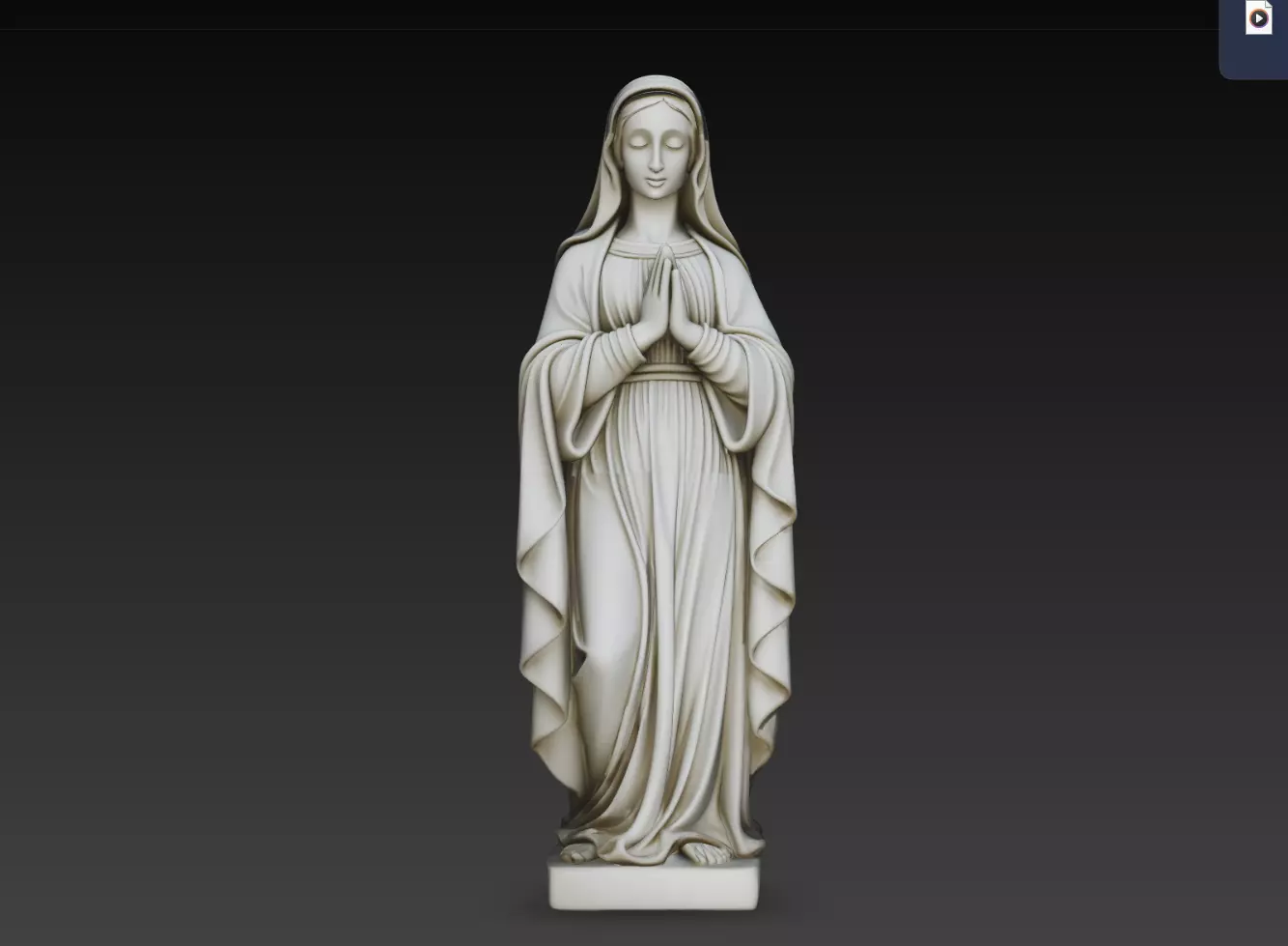 Virgin Mary Prayer Statue STL Religious Sculpture 3D print model