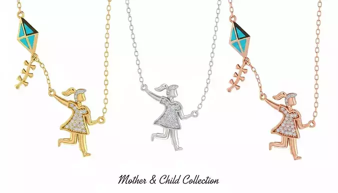 Mother and Child Minimalist Hug Pendant- Jewelry Design