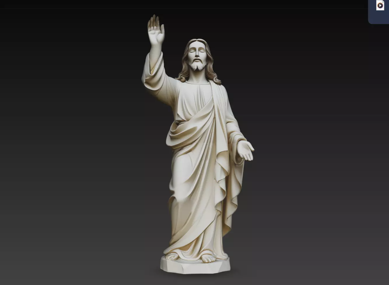 Blessing Jesus Christ Statue STL Religious Sculpture 3D print model