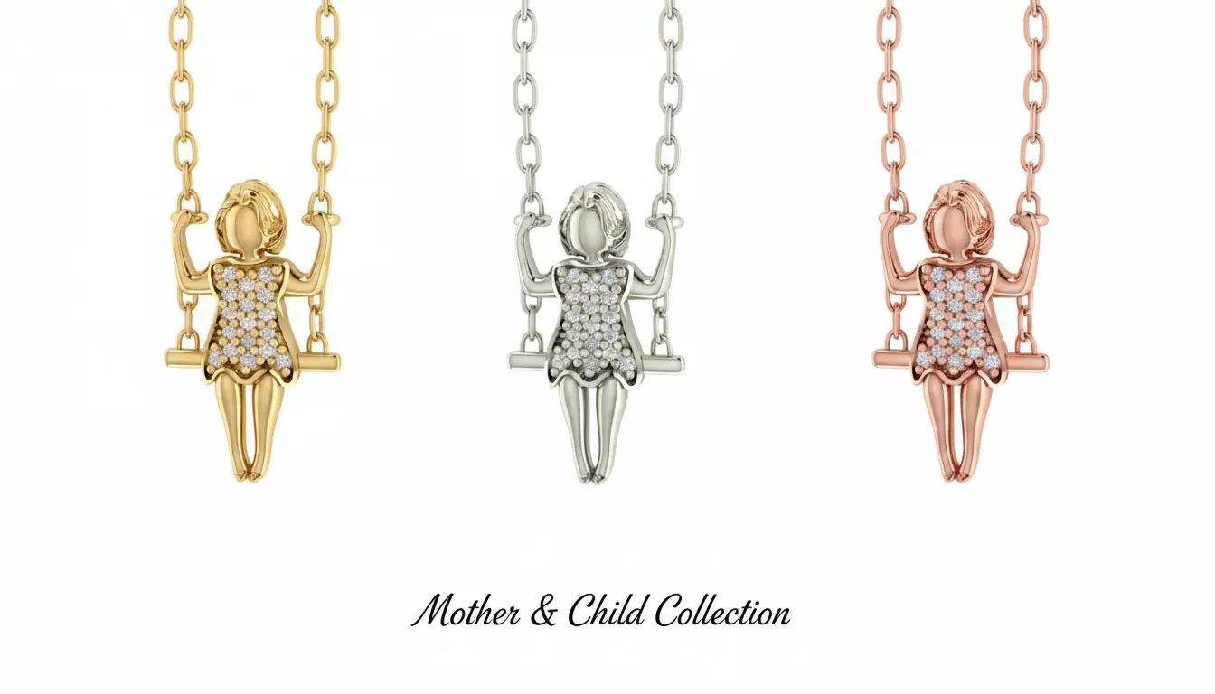 Mother and Child Minimalist Hug Pendant - 3D Print Ready 3D print model