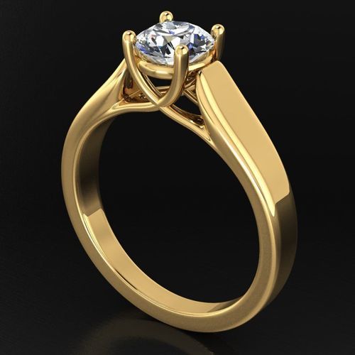Solitaire Diamond 6mm Ring 3D print model