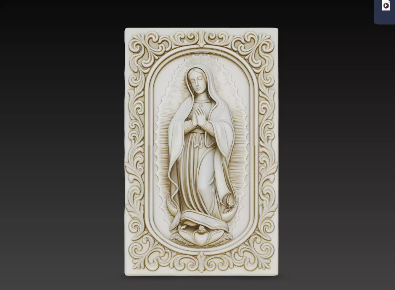 Virgin Mary Wall Relief Panel STL Religious Decor 3D print model