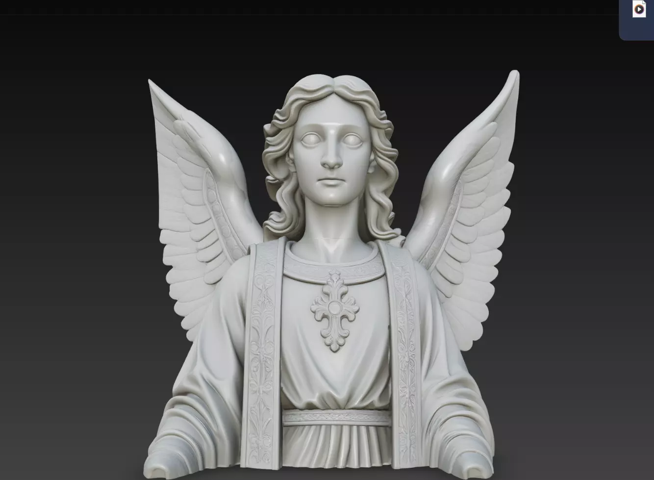 Holy Guardian Angel Bust STL Religious Sculpture 3D print model
