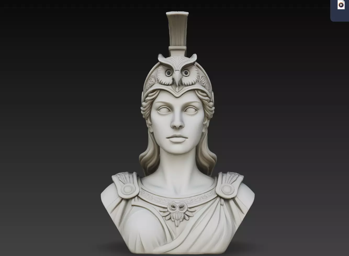 Athena Wisdom Bust Greek Mythology Female Warrior STL 3D print model