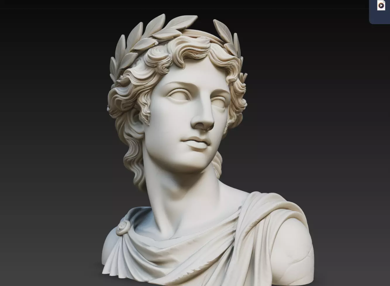 Apollo Marble Bust Greek Mythology Classical Sculpture STL 3D print model
