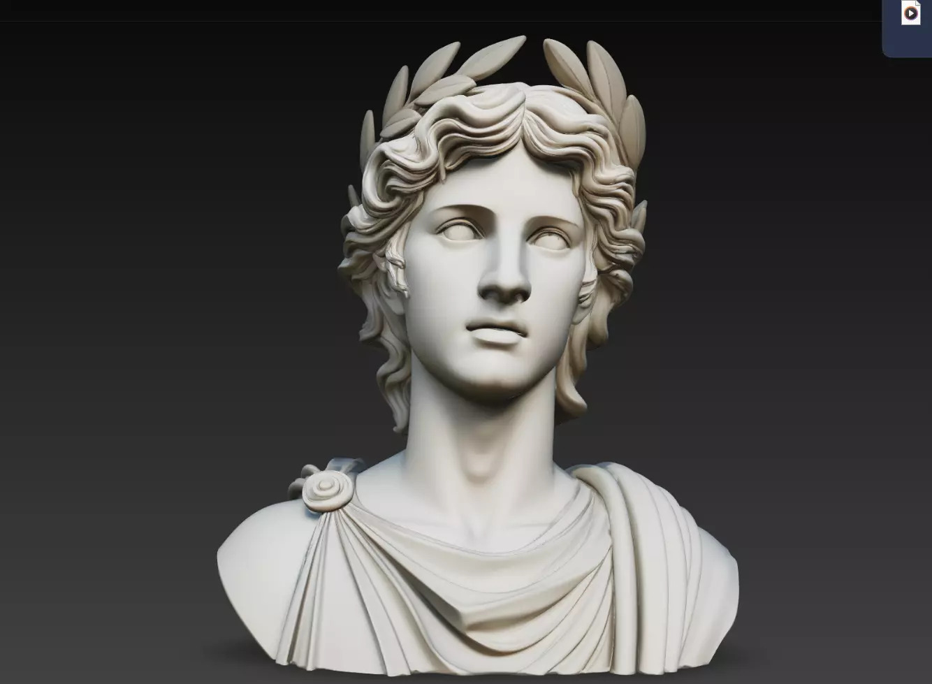 Apollo Youth Bust Greek Mythology Marble Sculpture STL 3D print model